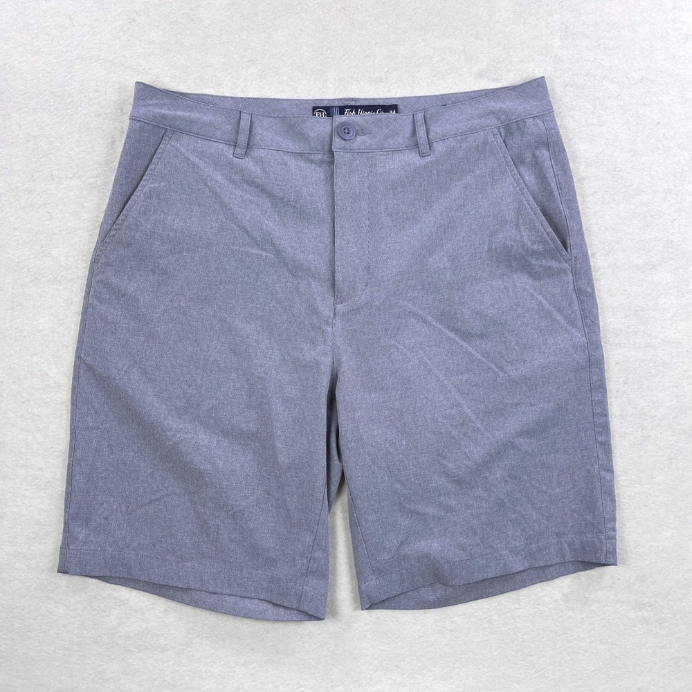 Fish Hippie Co Mens Waterside Shorts Size 34 Blue Gray Heathered Flat Front